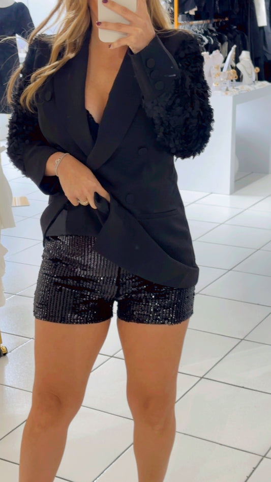 Sequin black short