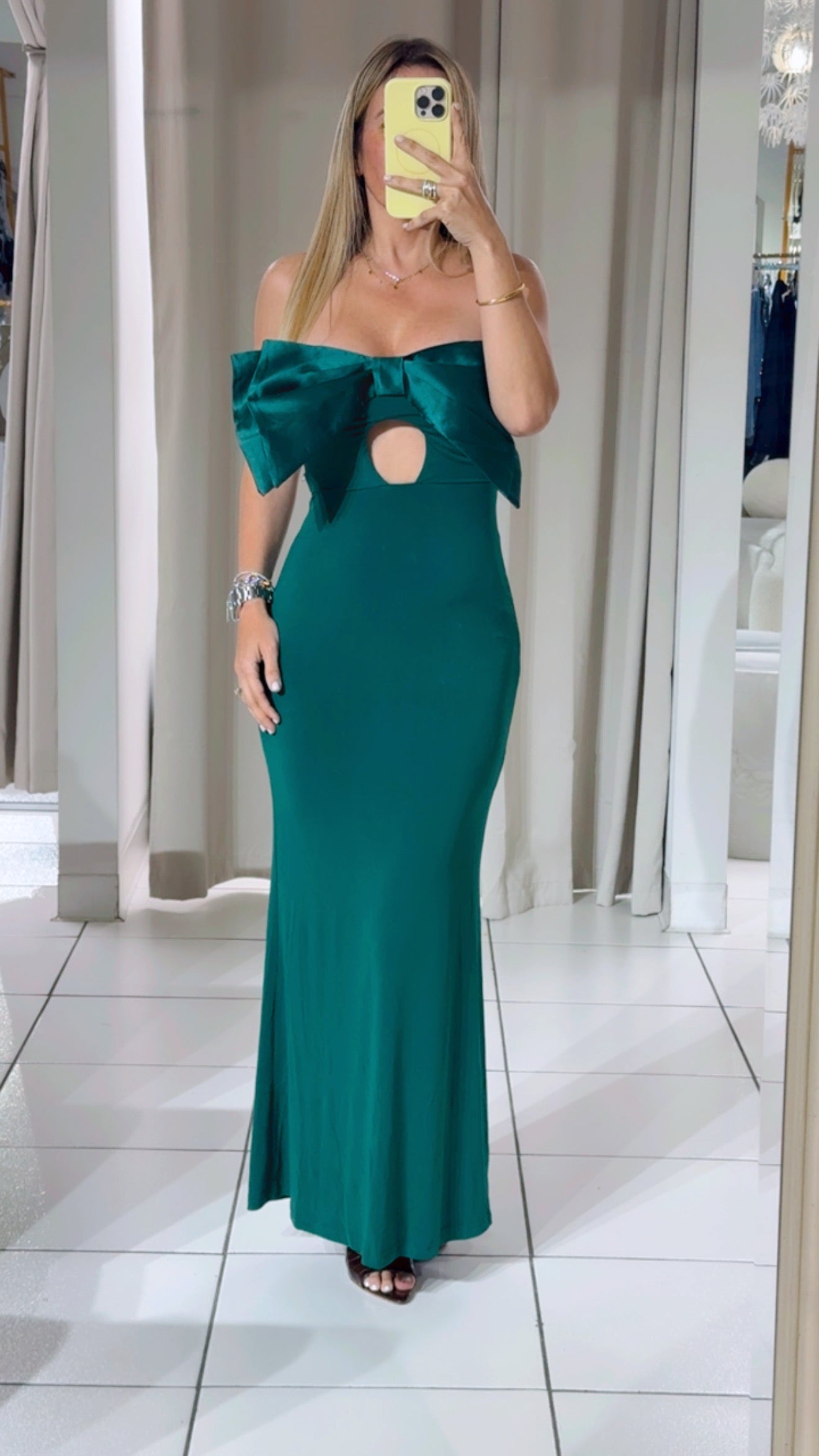 Green bow dress