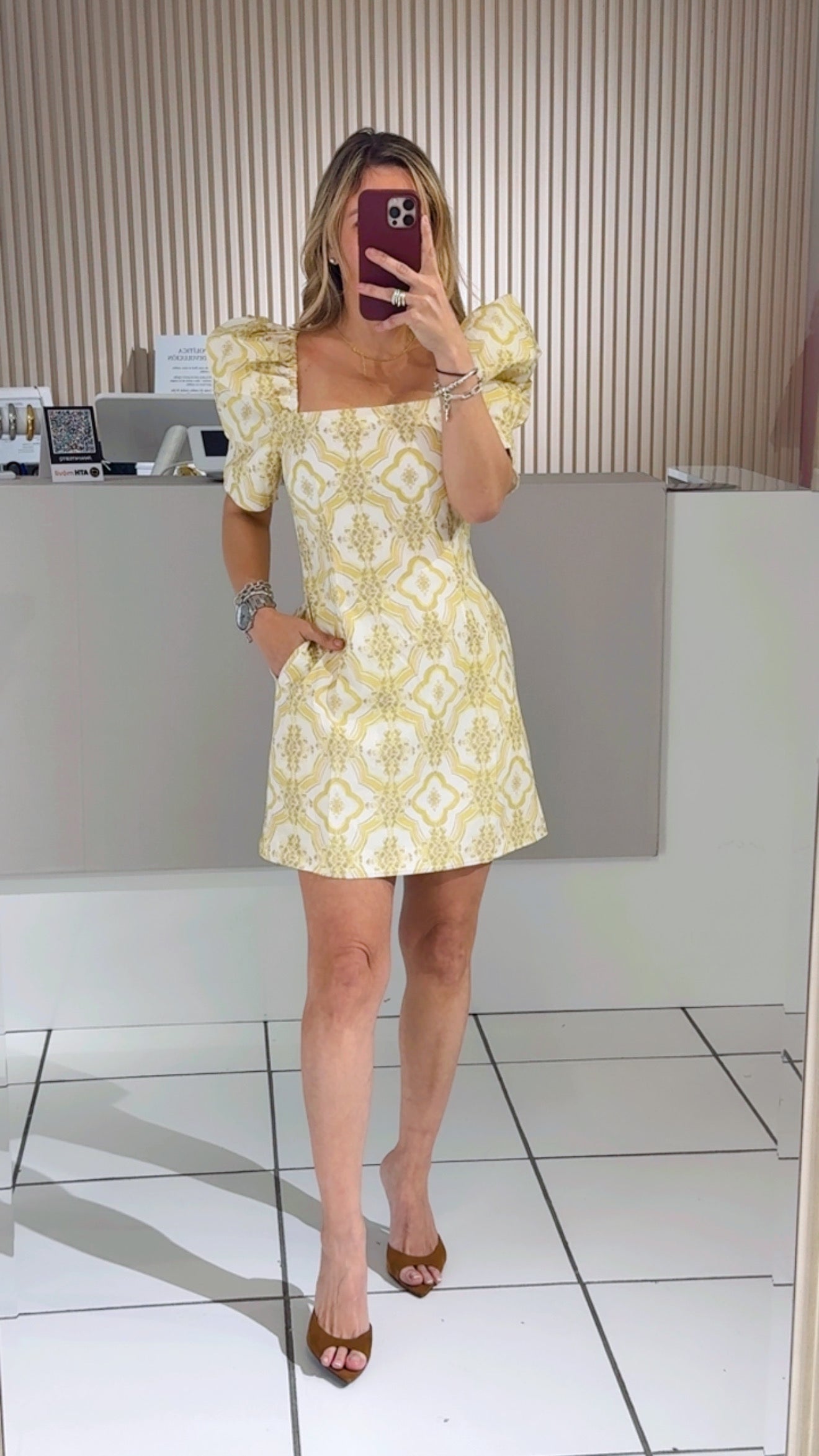 Ornate Print Mini Dress
