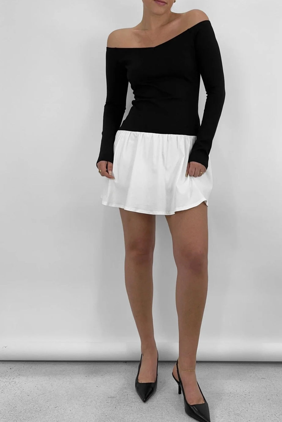 Bumblebee black and white dress