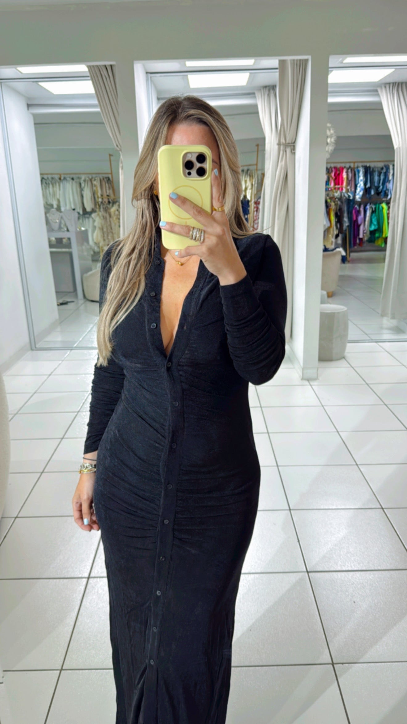 Black midi dress