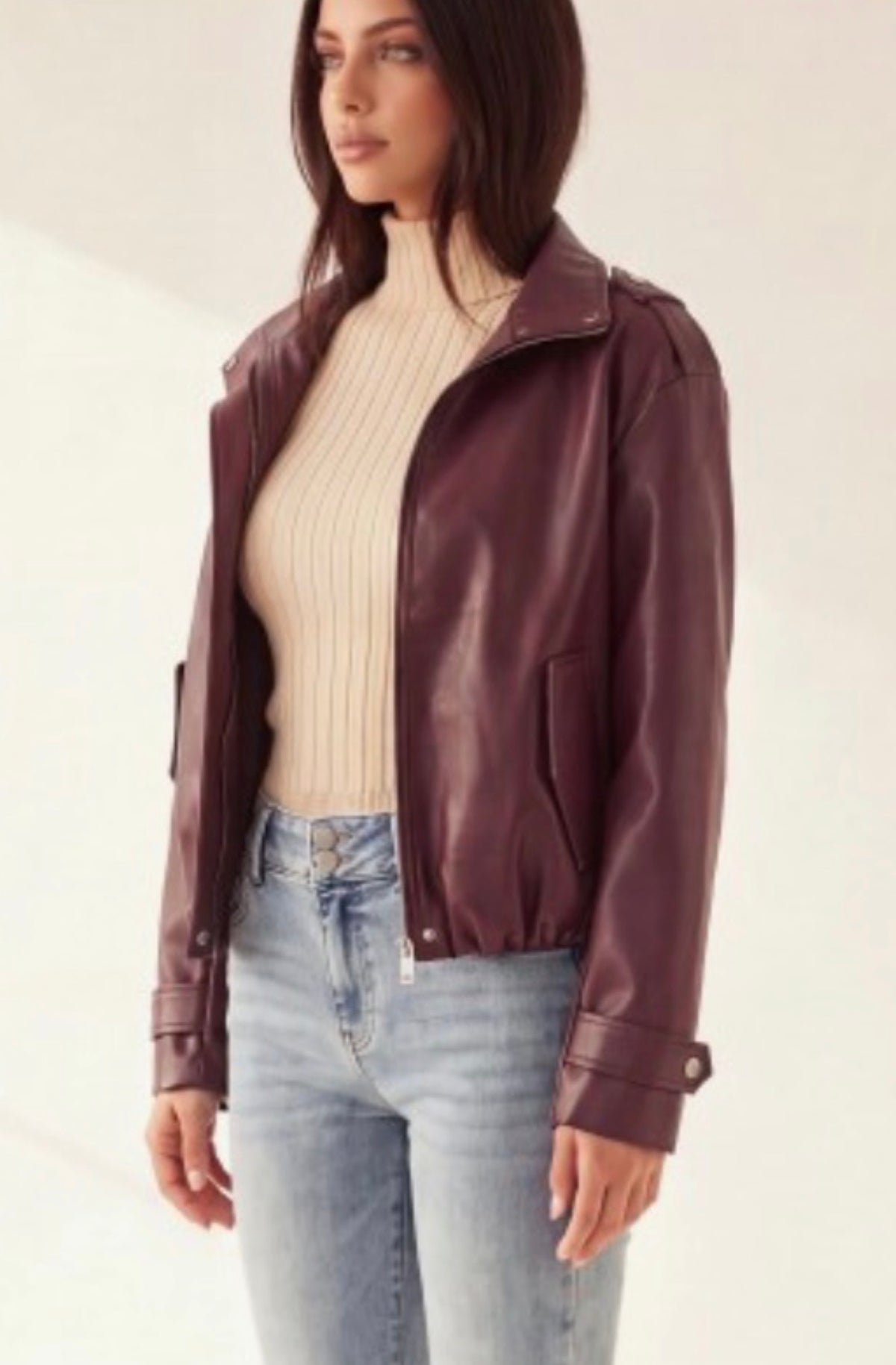 Bomber wine jacket