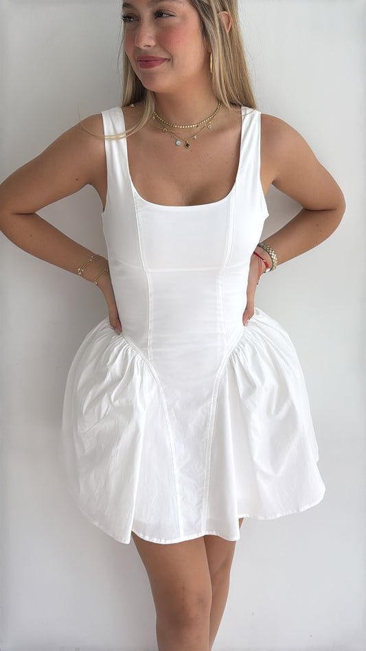 White mini dress