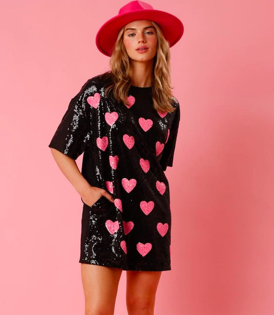 Heart black dress