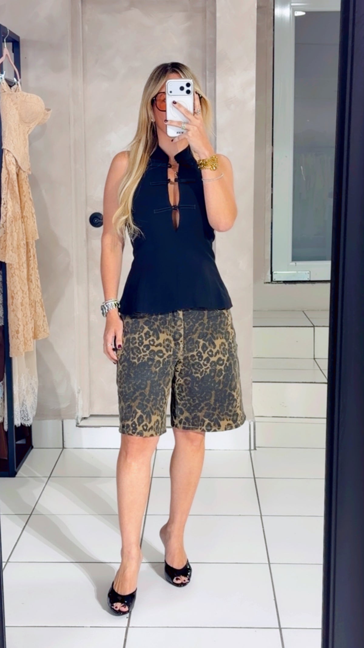 Bermuda black animal print