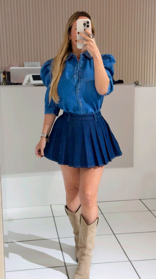 Denim mini skirt