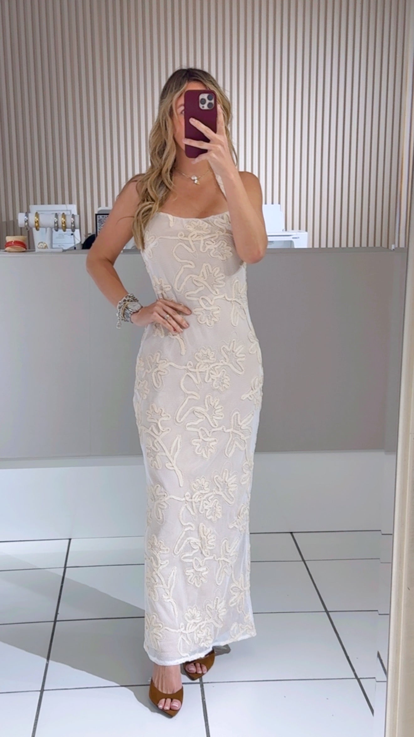 Petal Veil Halter Dress