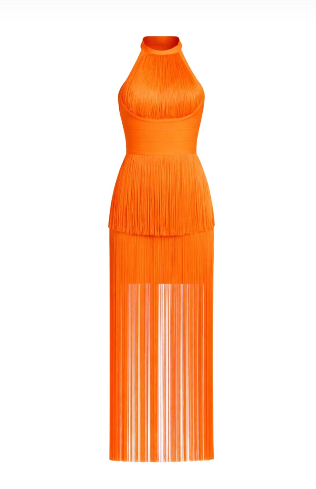 Orange Tassel Dress