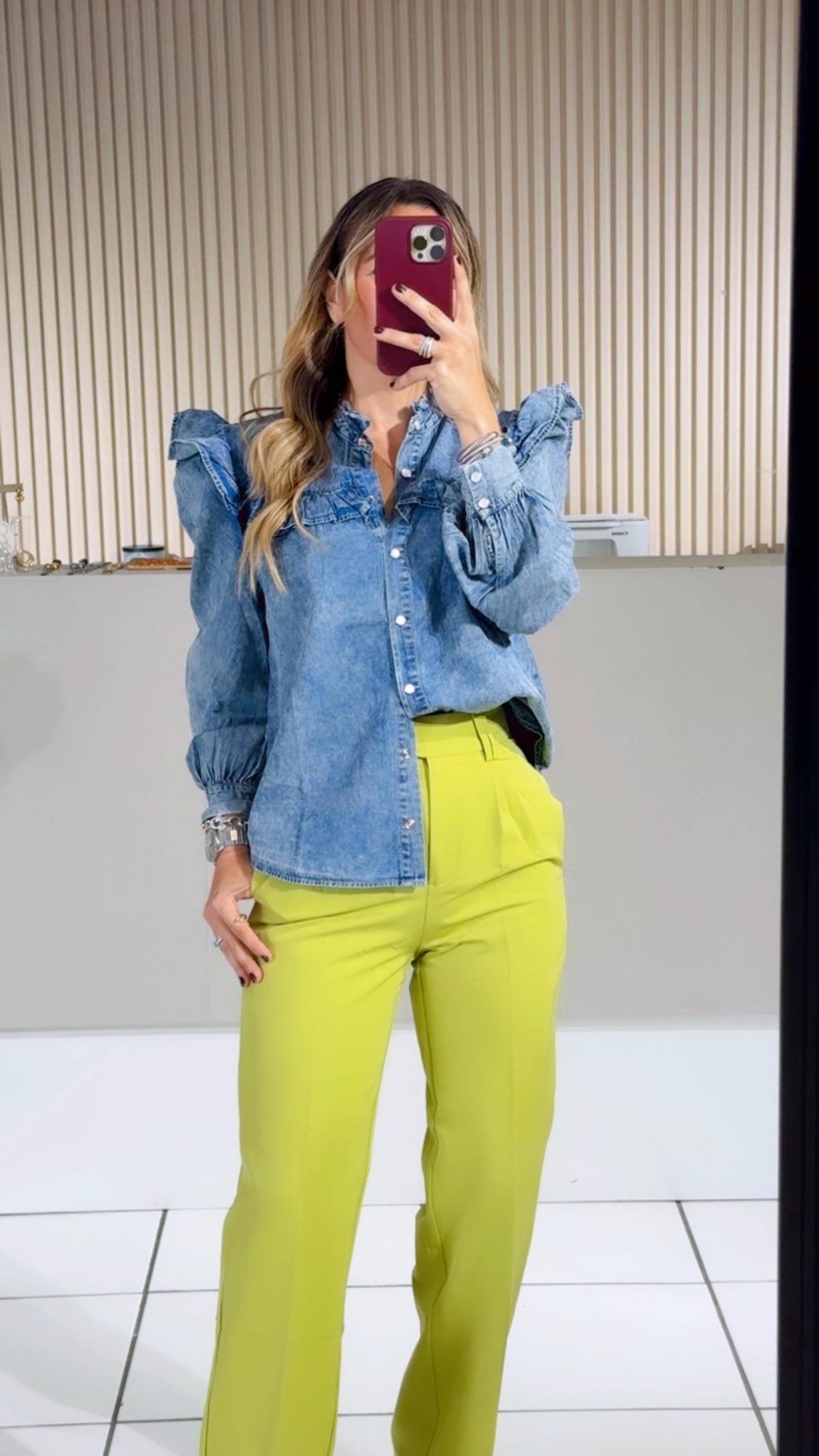 Acid Washed Denim Top