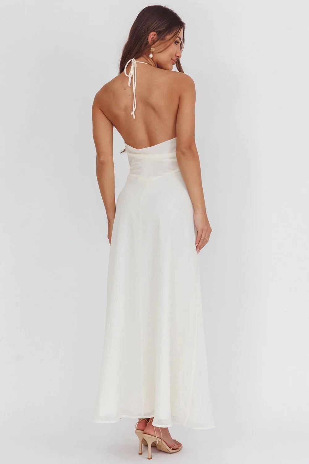 Cream Halter Dress