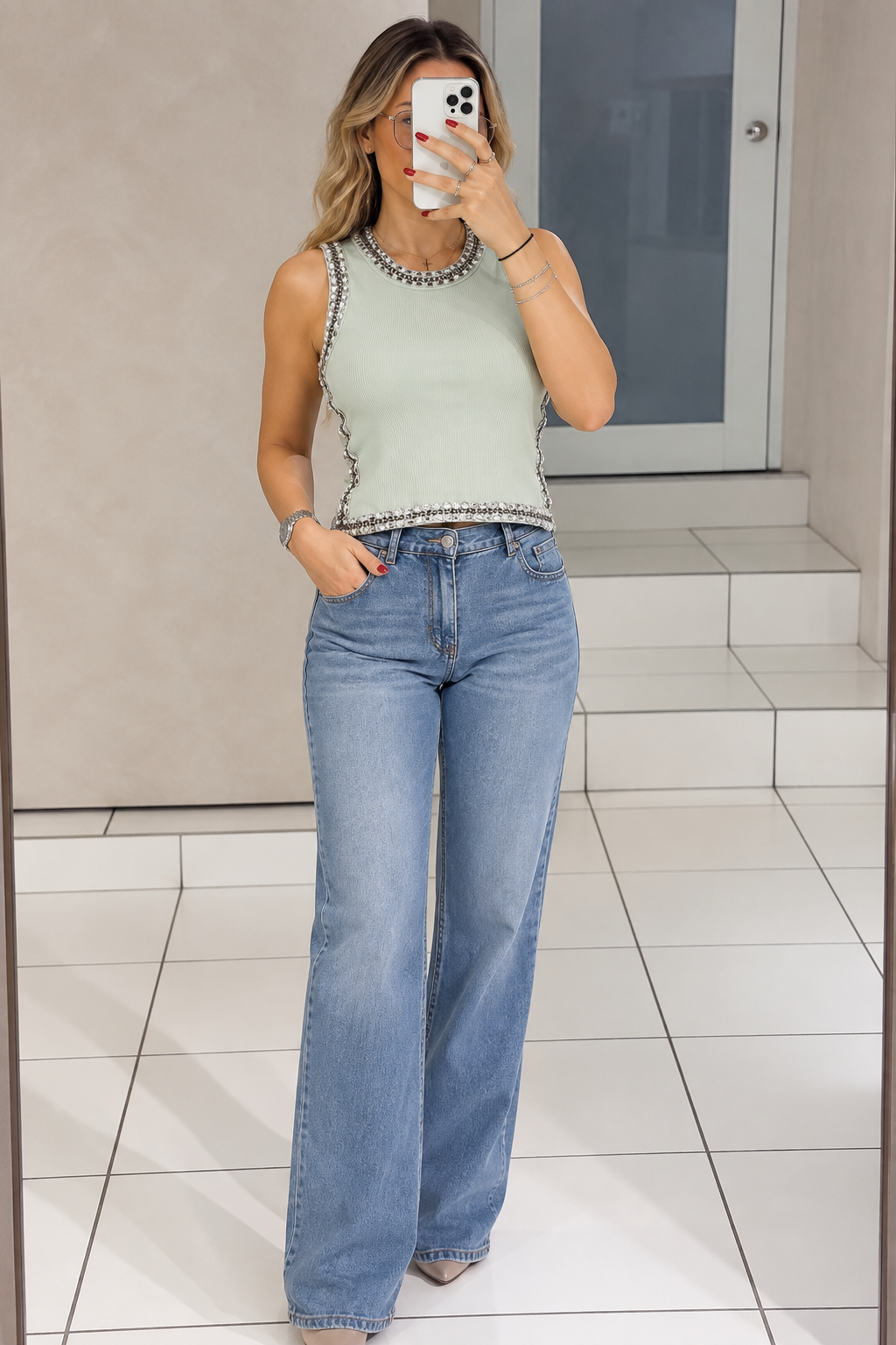 Sage cristal top
