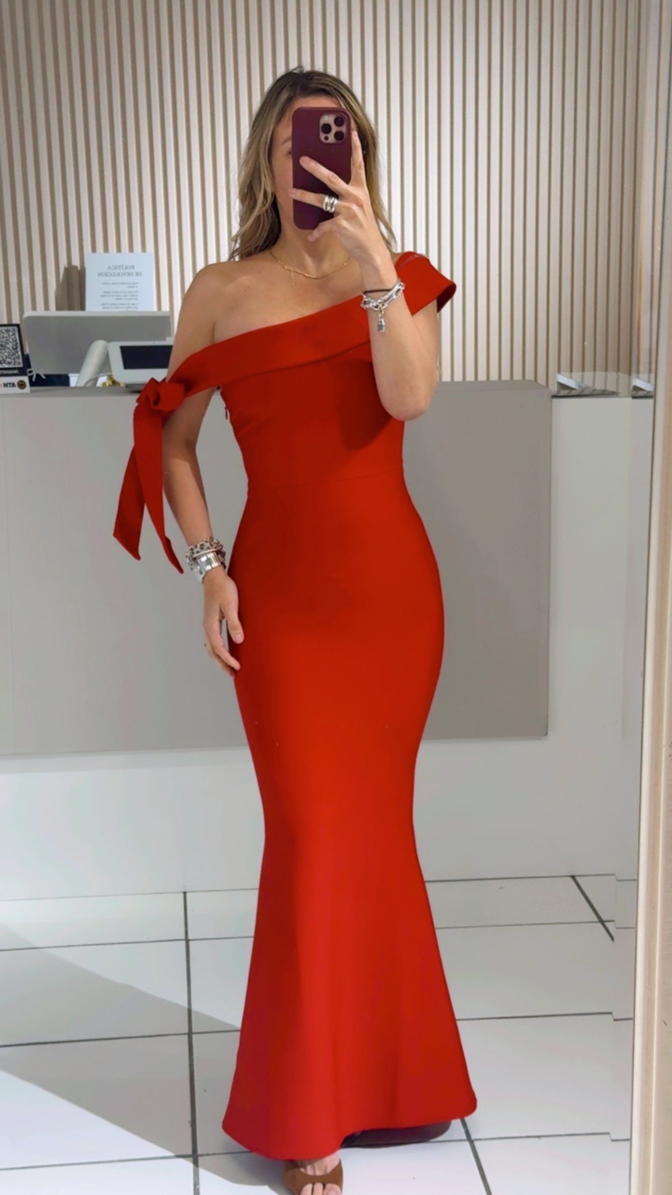 Scarlet Off-Shoulder Mermaid Maxi Dress