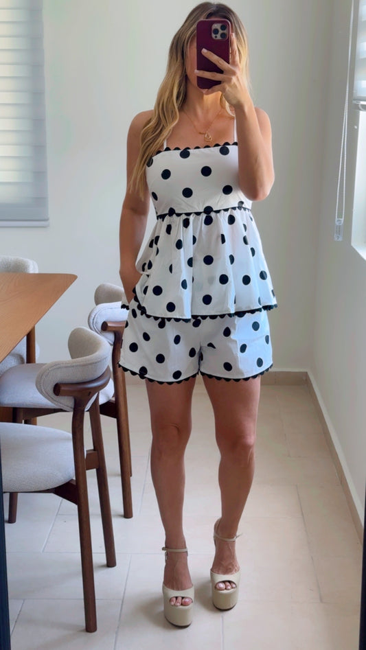 Peplum Polka Dot Set