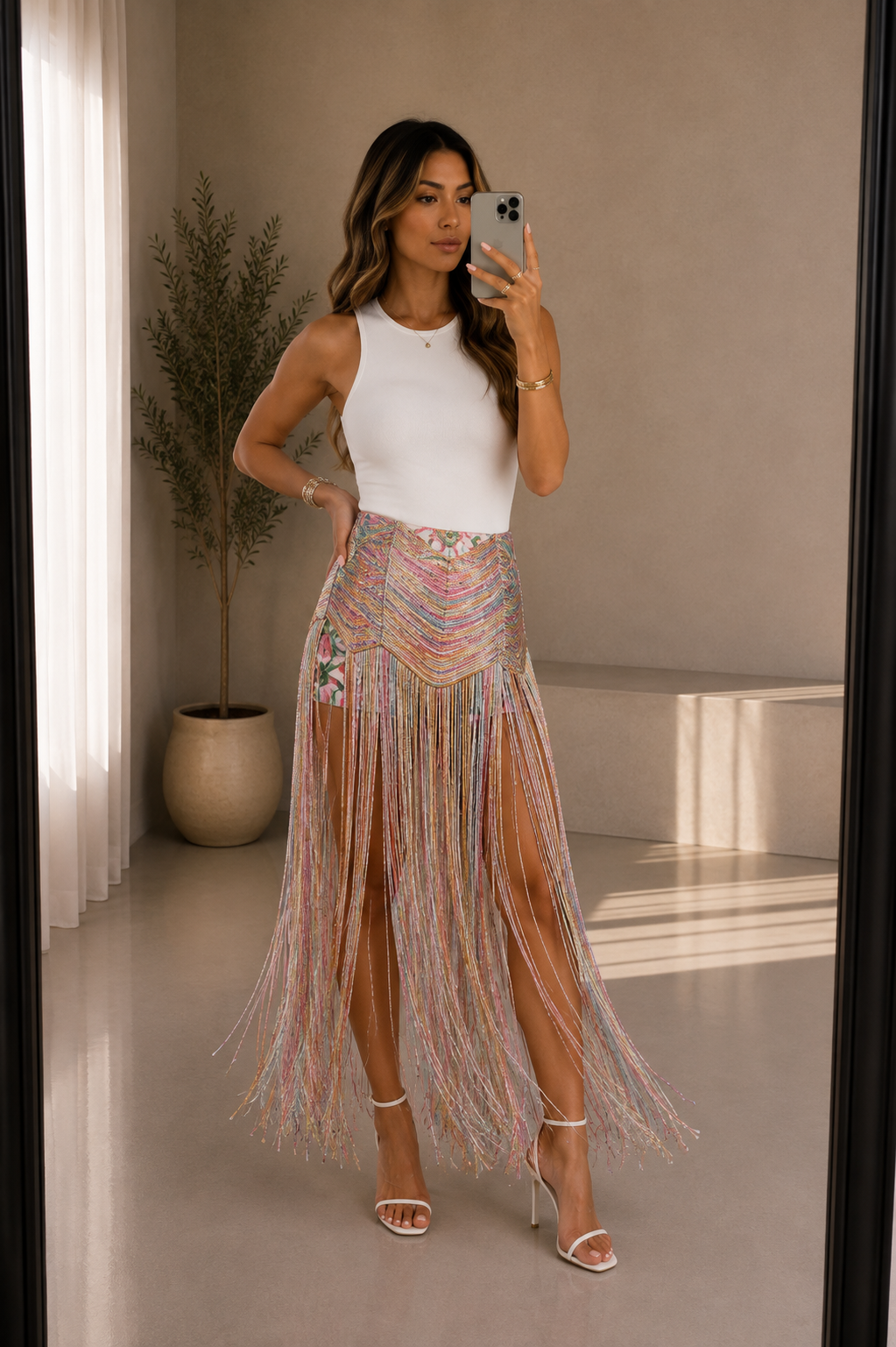 Multicolor festival skirt