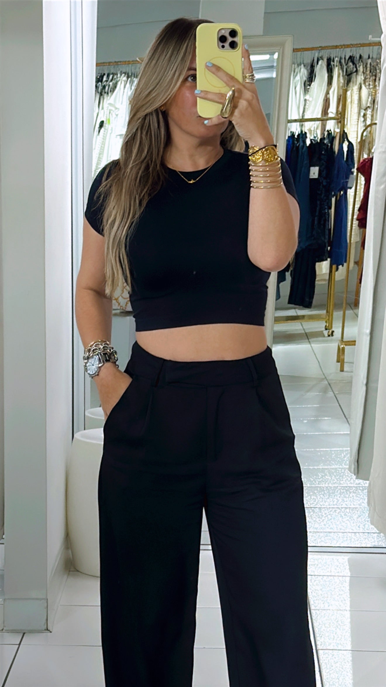Black lycra crop