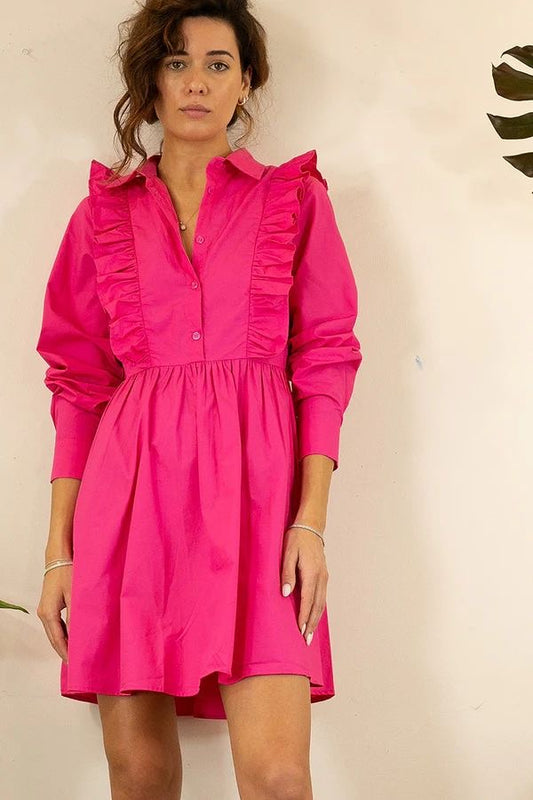 Magenta Ruffle Dress