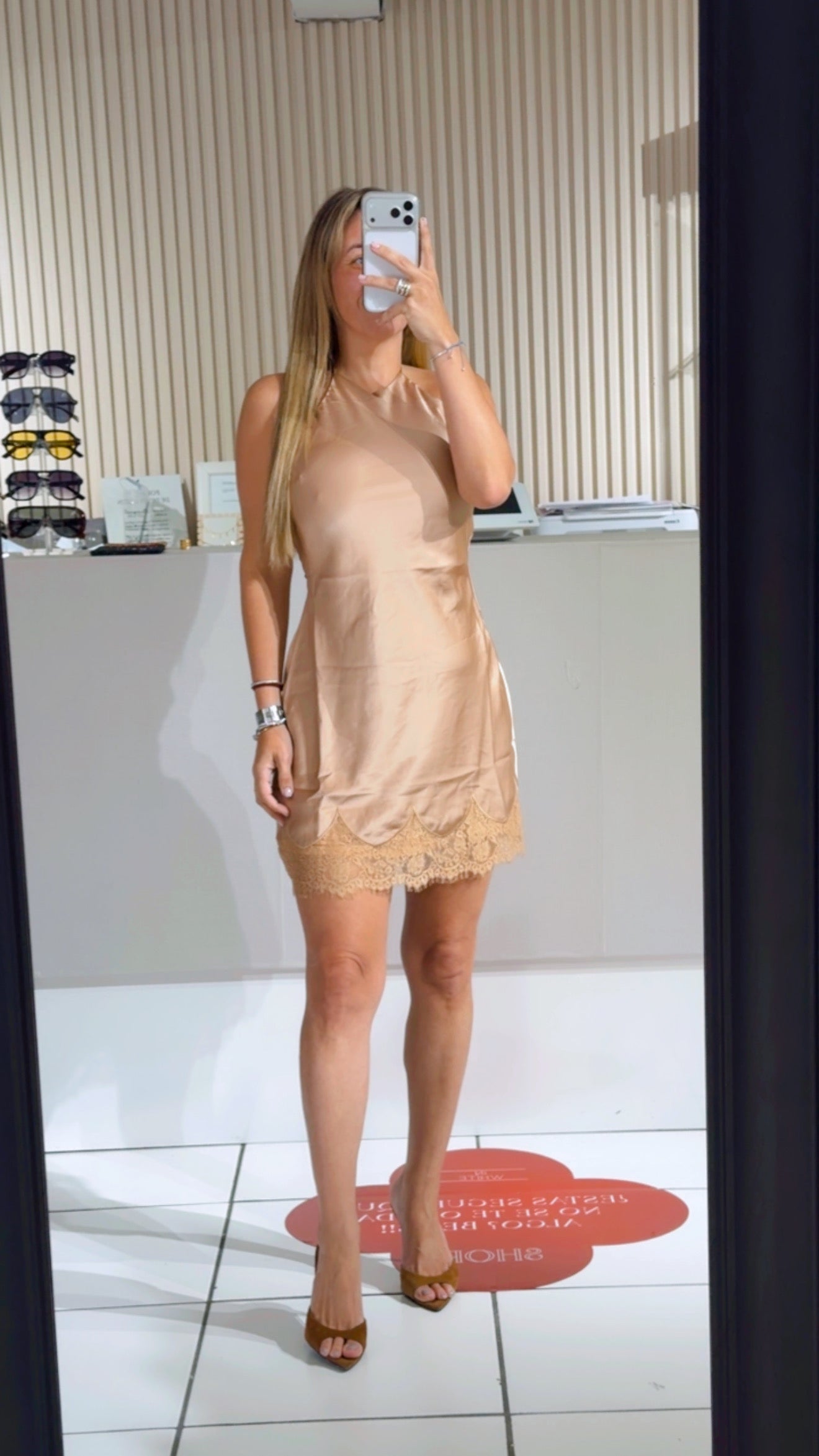Cream halter dress
