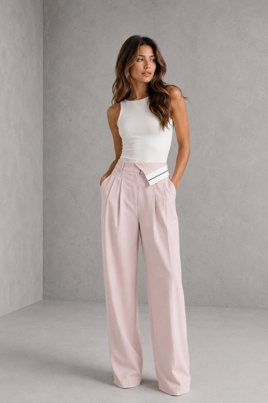 Contrast Flip Band Trousers