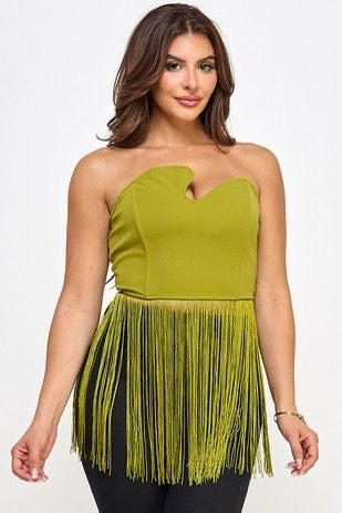 Lime Strapless Top