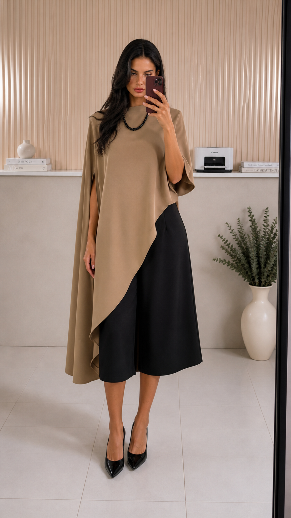 Taupe asymetric tuni