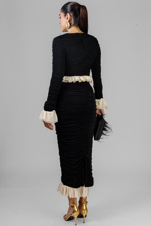 Frill midi skirt set