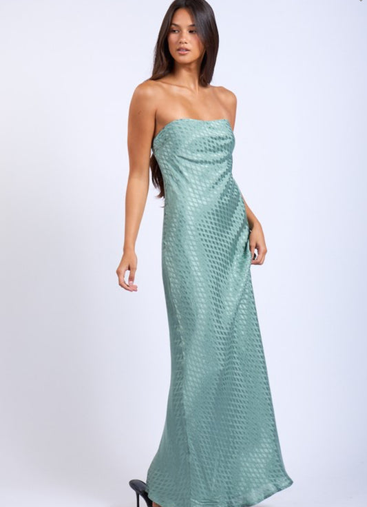 Satin Sage straight dress