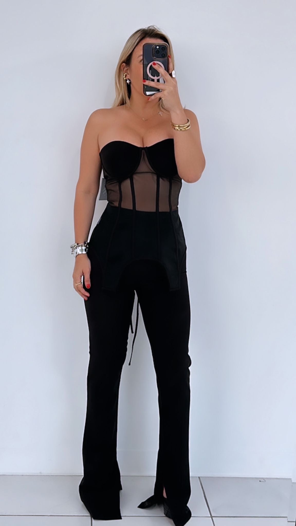 Black Corset Set