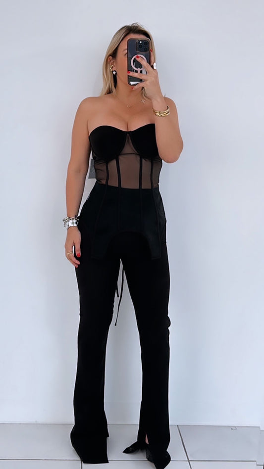 Black Corset Set