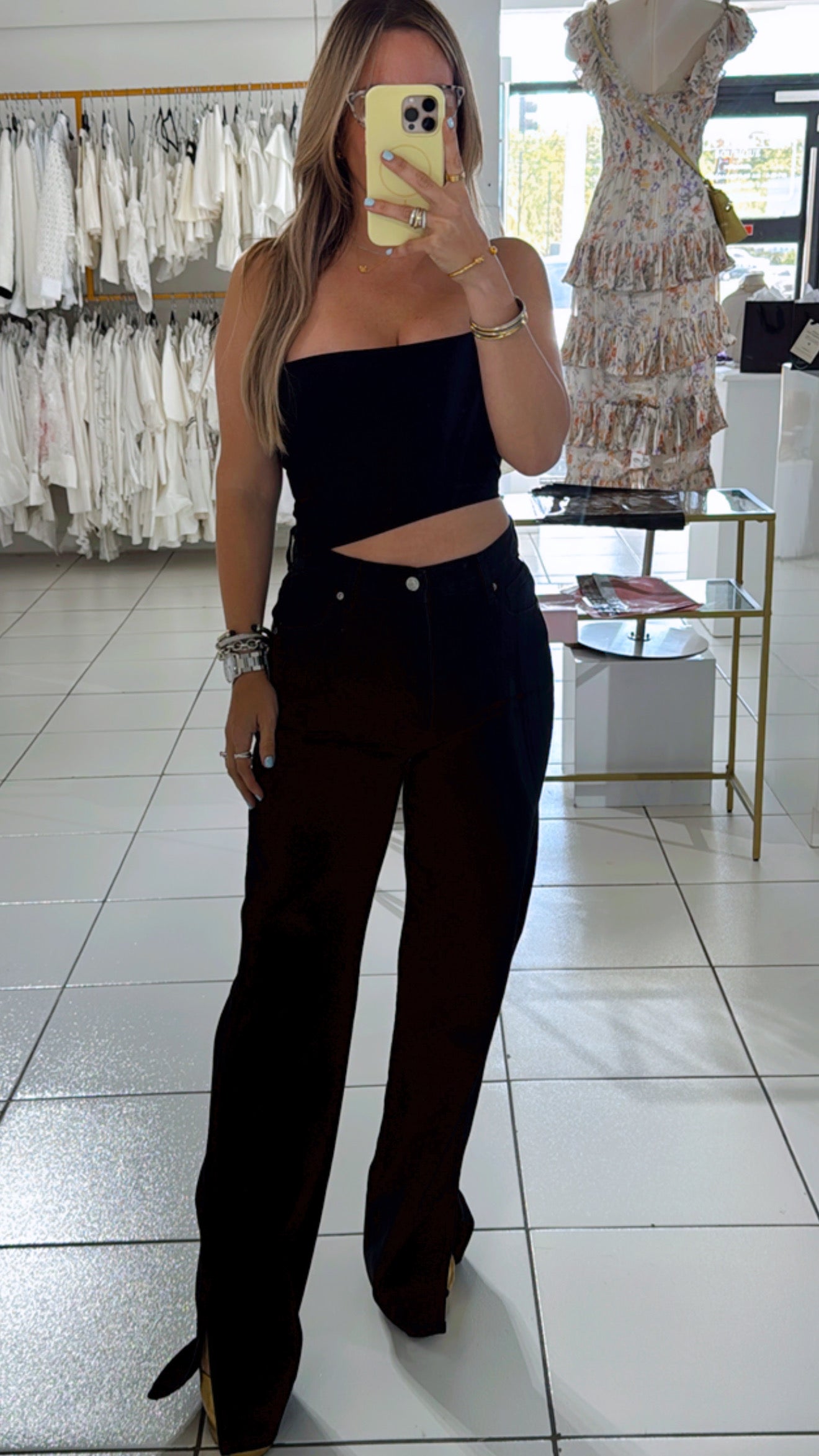 Black denim pant