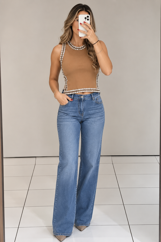 Taupe cristal top