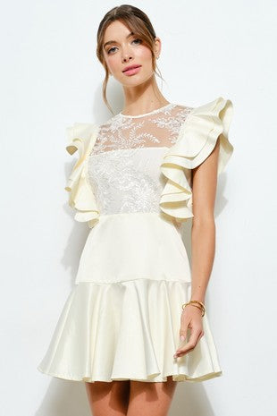 Cream satin dress