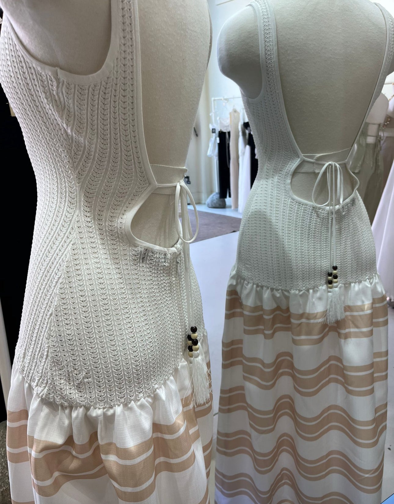 Tunic cream and white dress