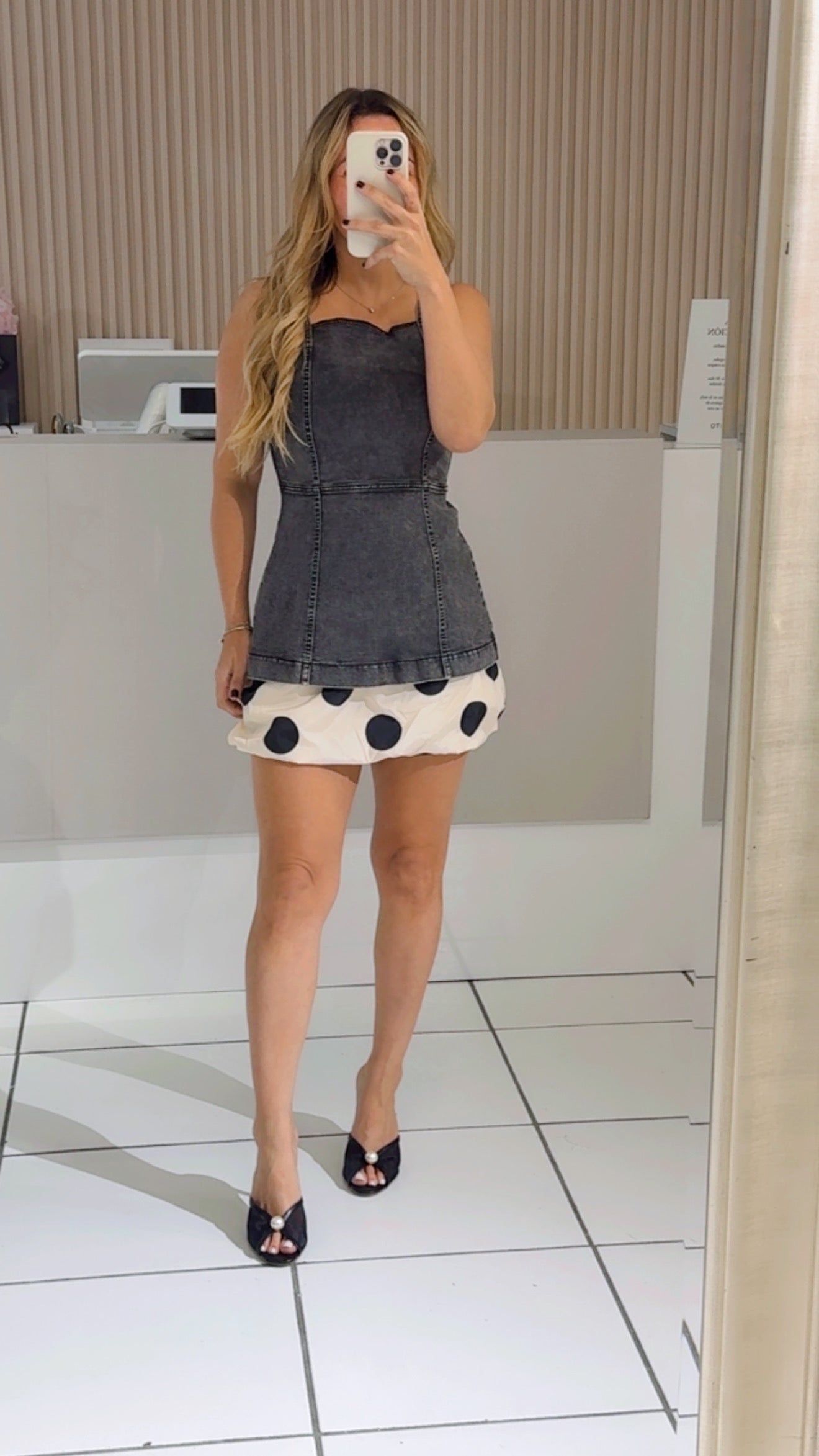 Denim black top