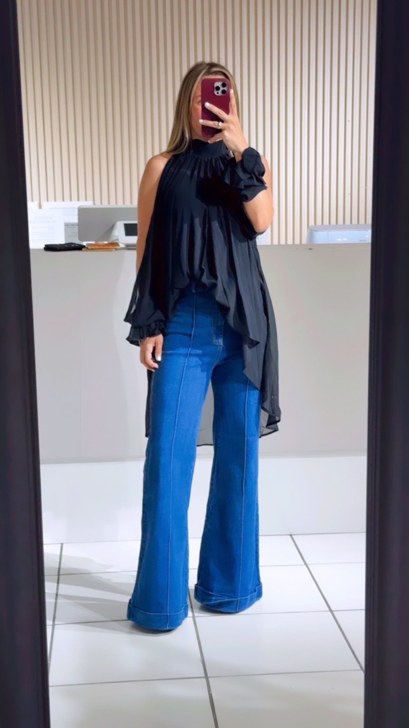 BLACK CHIFON TOP