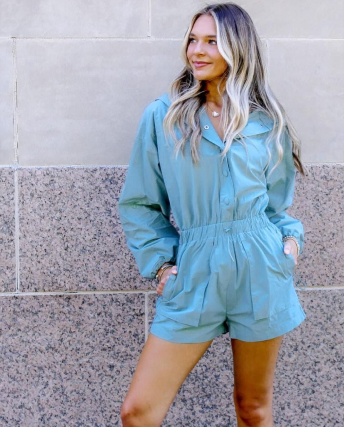 Dusty Blue Romper