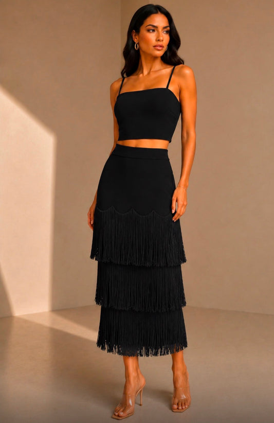 BLACK FRINGE SET