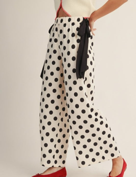 Polka Dot White Pants
