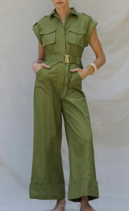 Army green jumpsuit