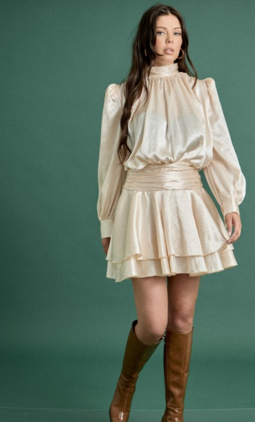 Satin gold dress