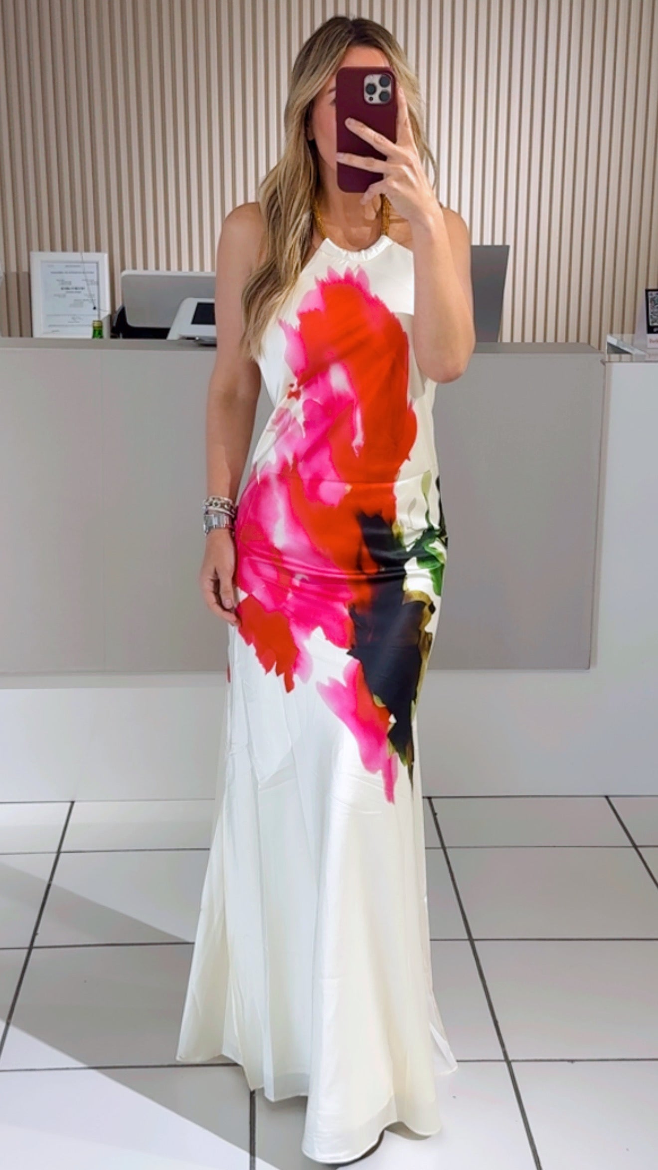Satin Halter Maxi Dress