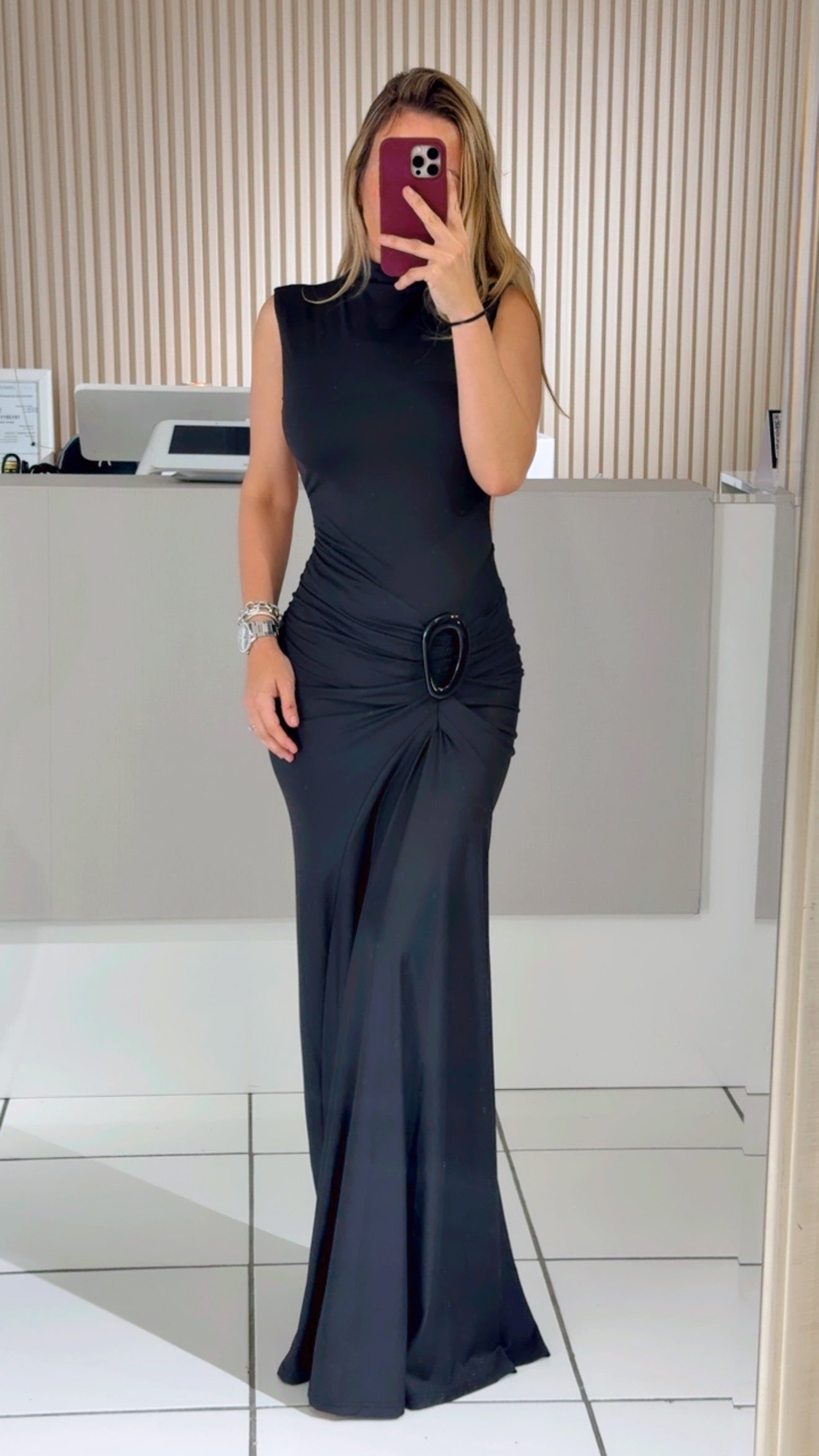 Black Open Back Maxi Dress
