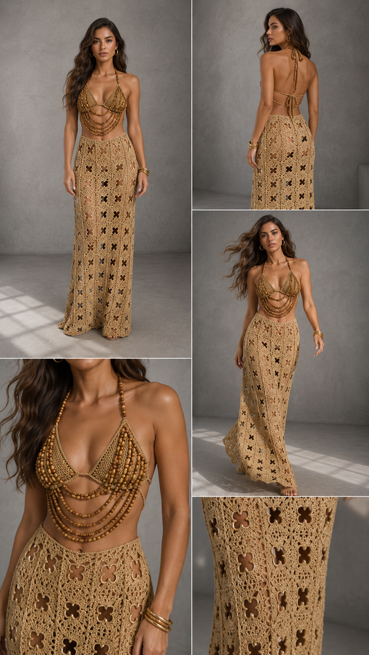 Wood crochet set