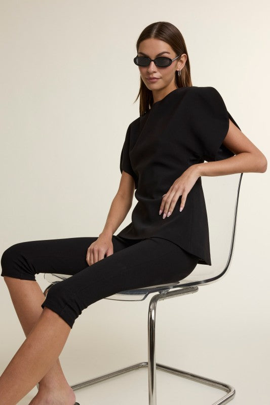 BLACK ASYMETRIC TOP