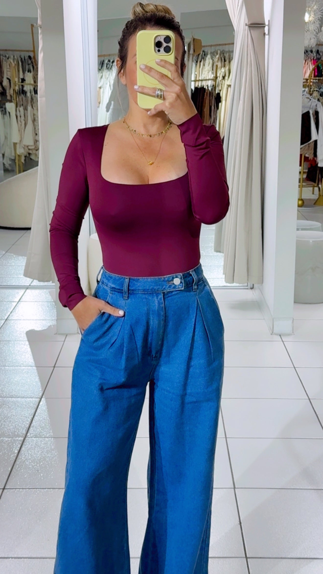 Seamless burgundy bodysuit
