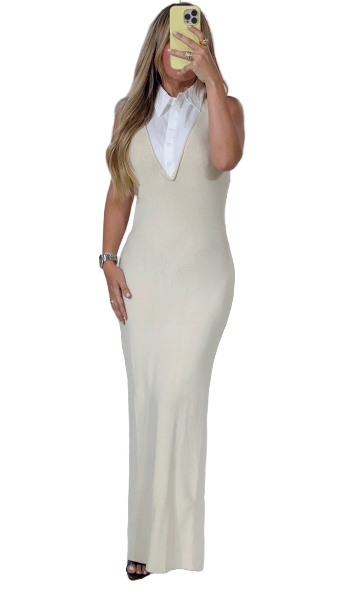 Cream maxi dress