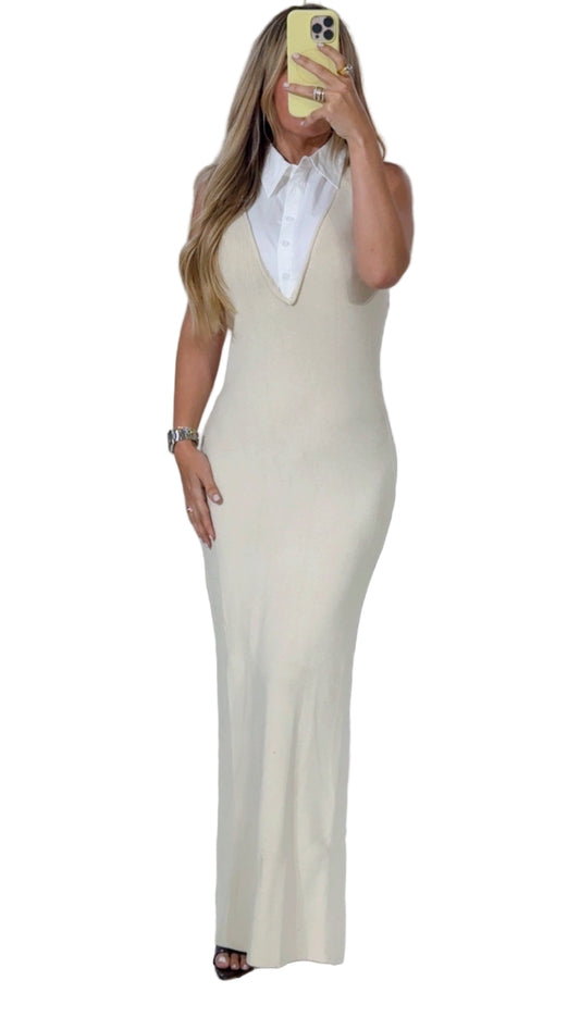 Cream maxi dress