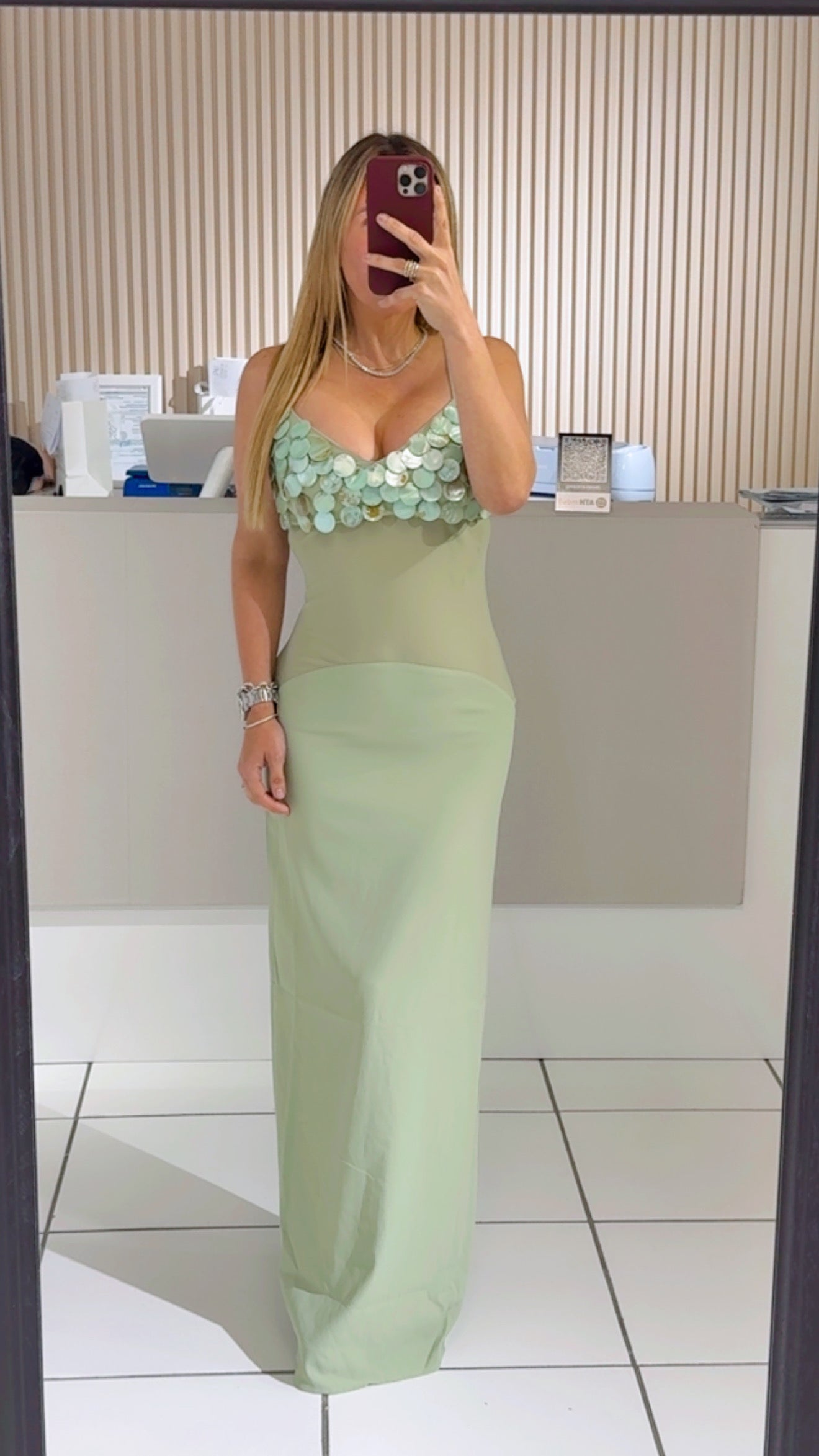 Sage Mesh Dress
