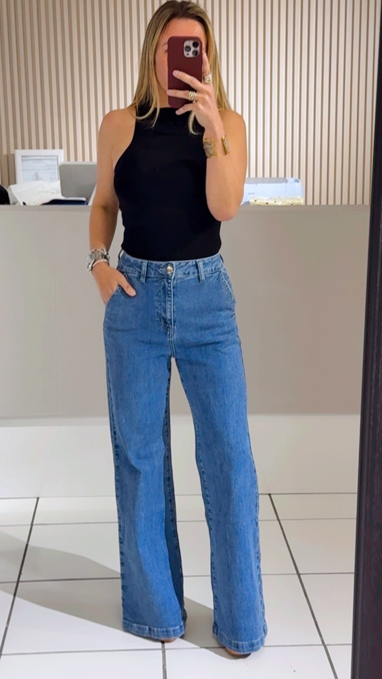 Denim Flare Pants