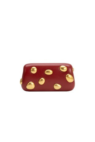 Burgundy orbs clutch