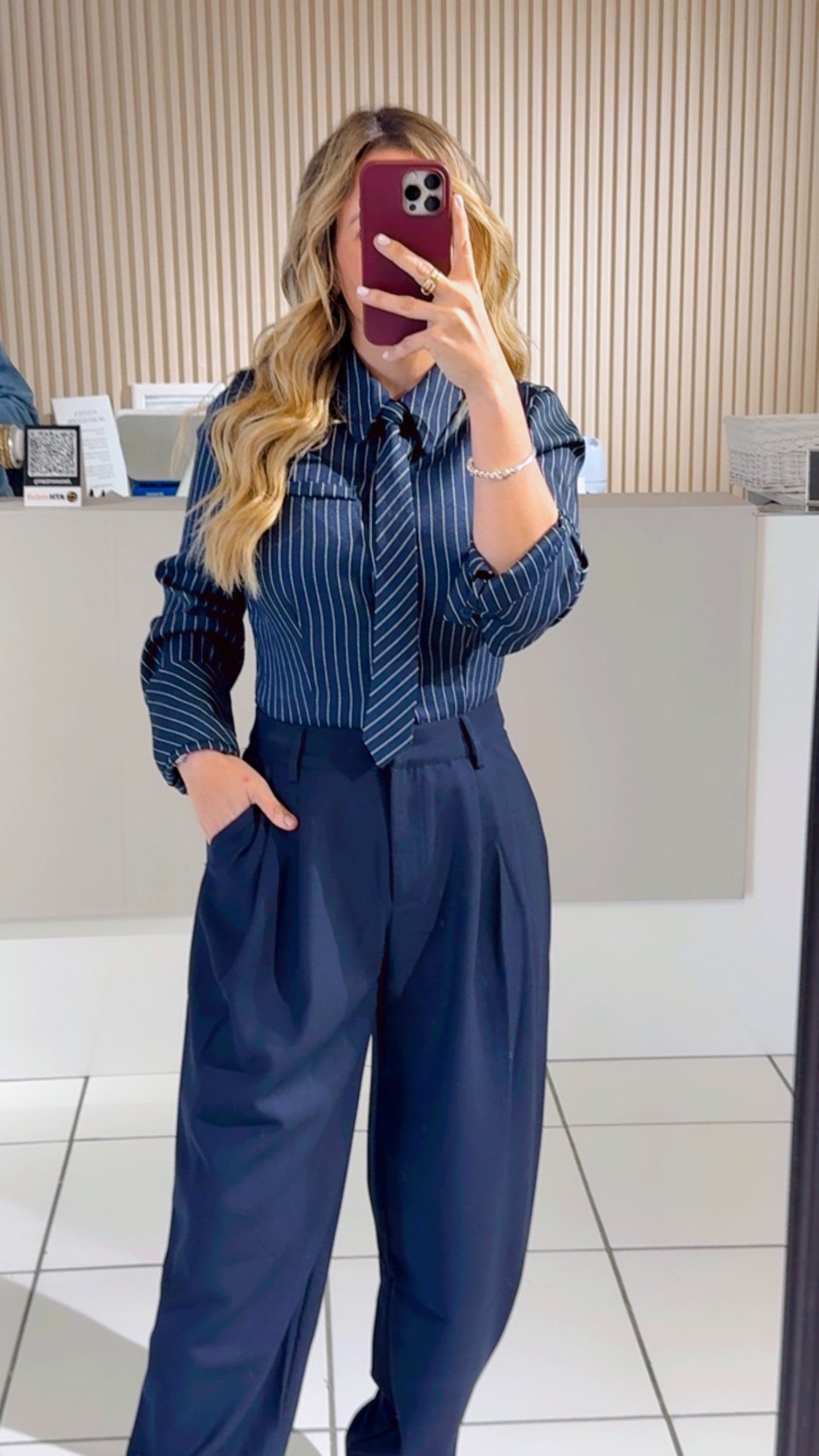 Stripe Navy Top